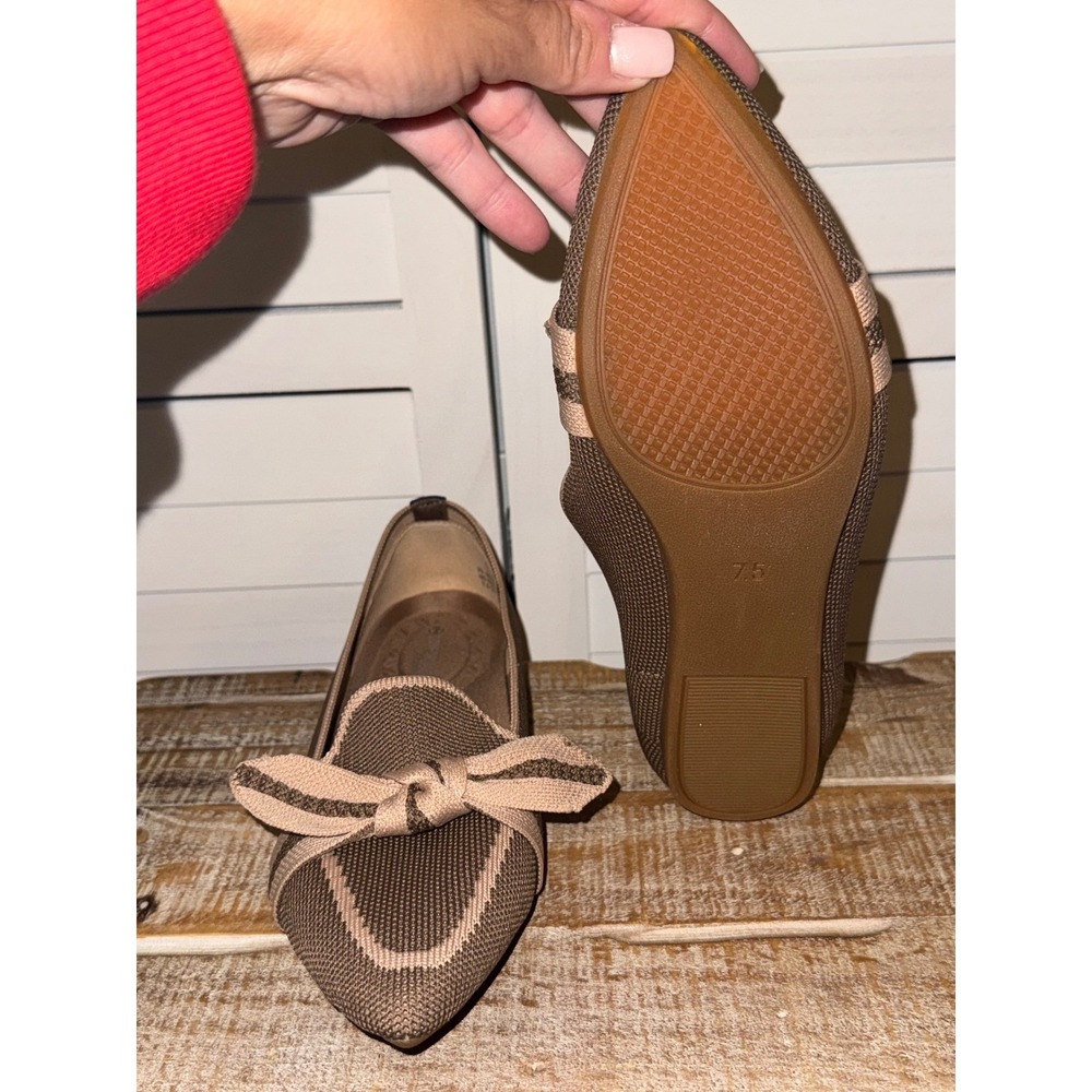 Womens Loafers Pointed Toe Knit Slip On Shoes Bow Accent Casual Comfort Size 7.5 - Picture 13 of 13